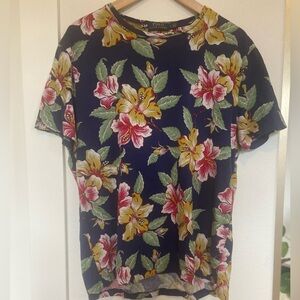 Polo Ralph Lauren Navy Hawaiian Cotton Knit Tshirt Size L
